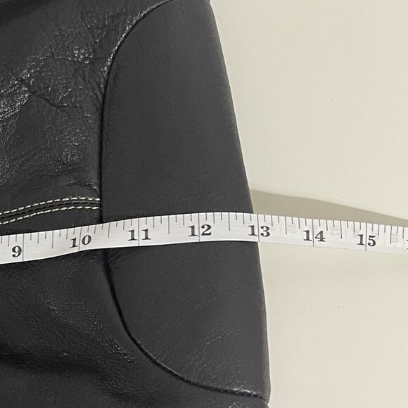 Donald J Pliner Braided Woven Trim Hobo Bag Black Leather Large Boho Flaws - Picture 15 of 16